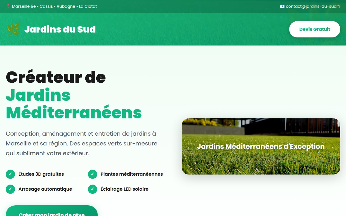 Site internet pour paysagiste Marseille